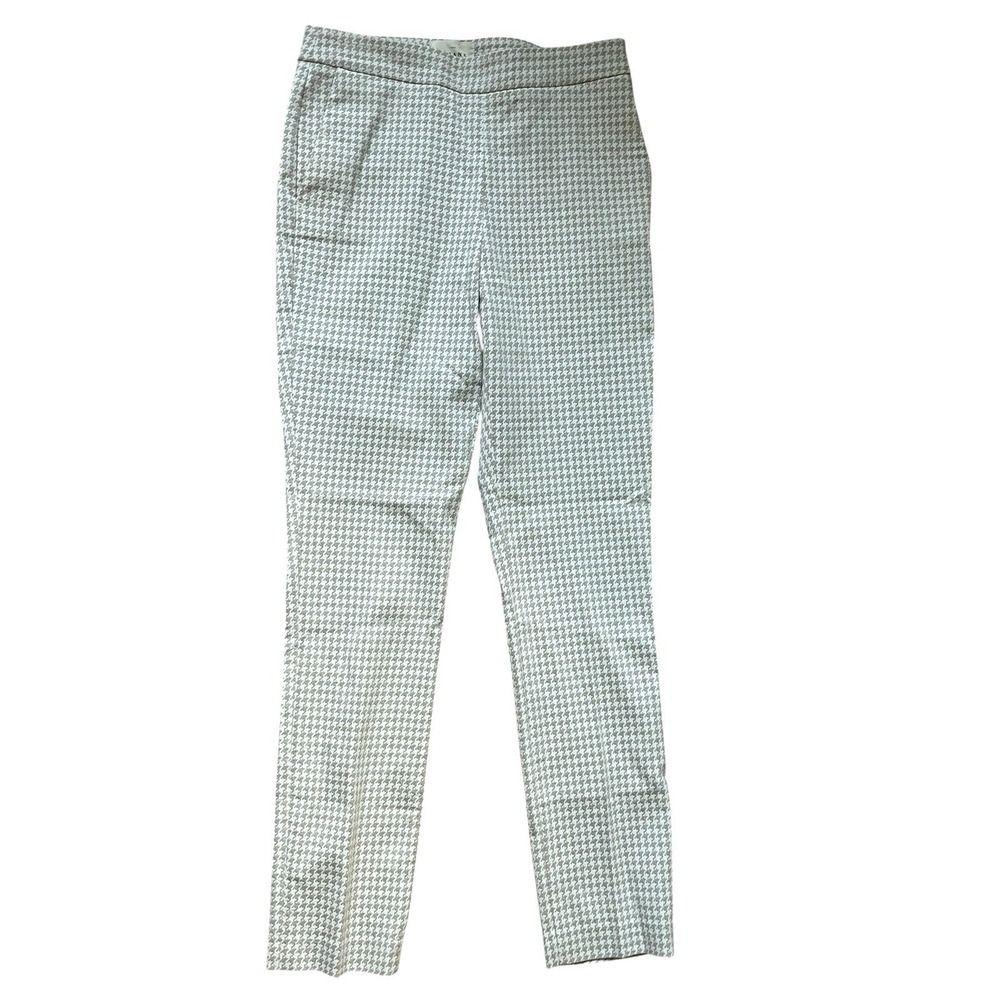 Sezane Ciara Flare Pants Houndstooth Plaid Cigarette Cream White Size 2 US